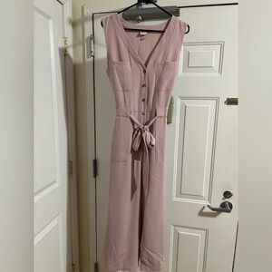 a new day Blush Pink Button-Front Jumpsuit